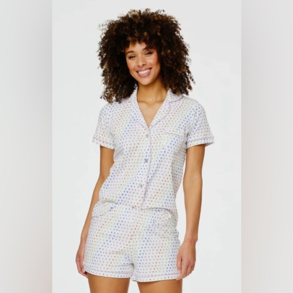*NEW* Rabbit Disco Hearts Polo Pajamas Small